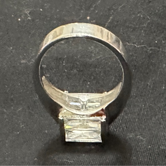 GET ENGAGED Bold Statement Modernist Square CZ & Silver Ring Size 7 - Picture 8 of 16